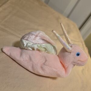 Ty Pink and Cream Snail Plush Toy